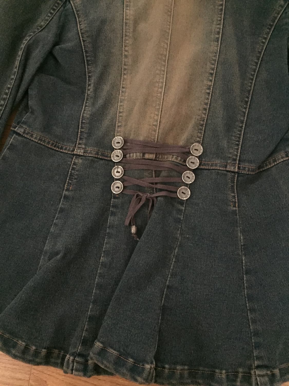 빈티지 워싱 y2k 프릴 청자켓 상품이미지6