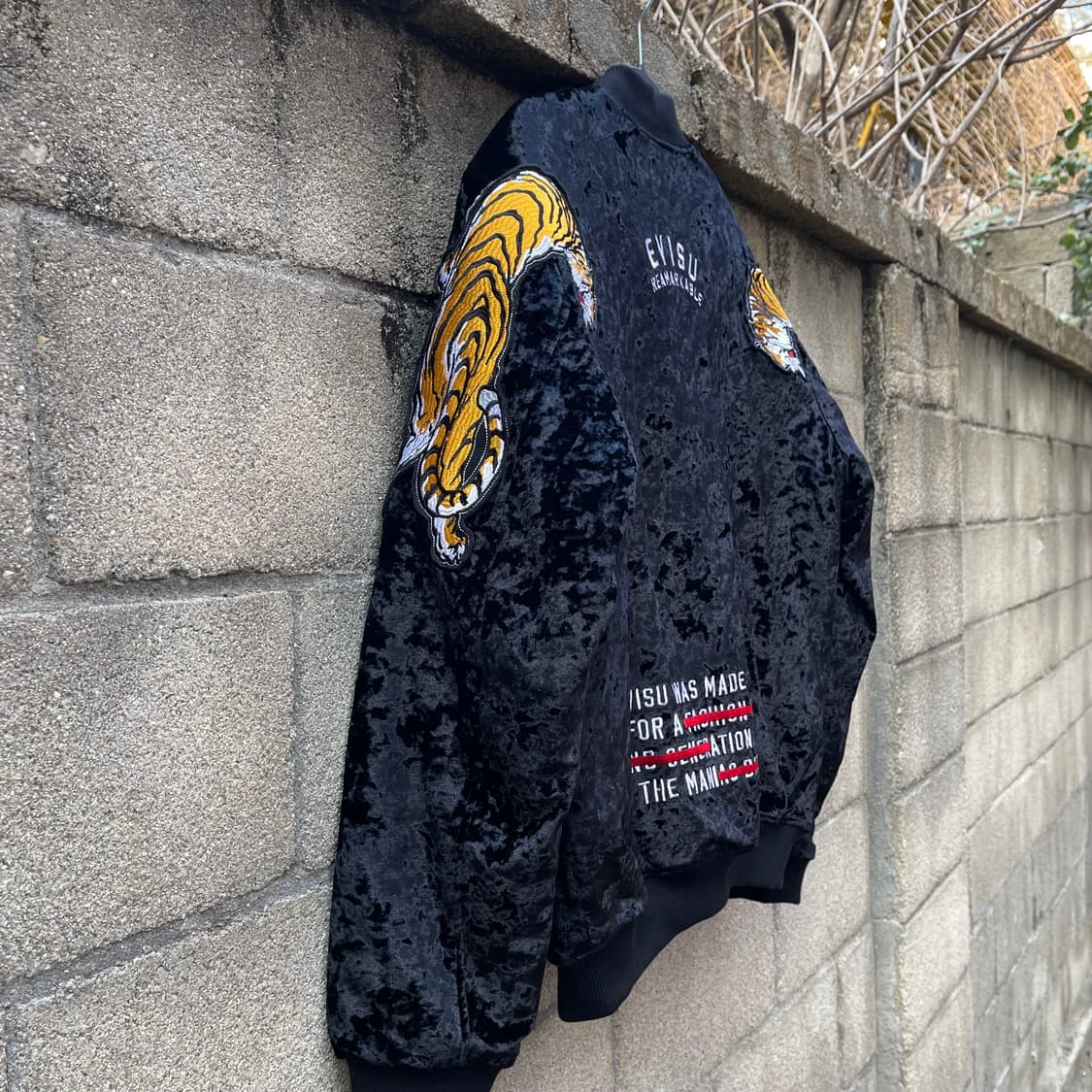 [100] 에비수 호랑이 자수 벨벳 자켓 (~105) 상품이미지4