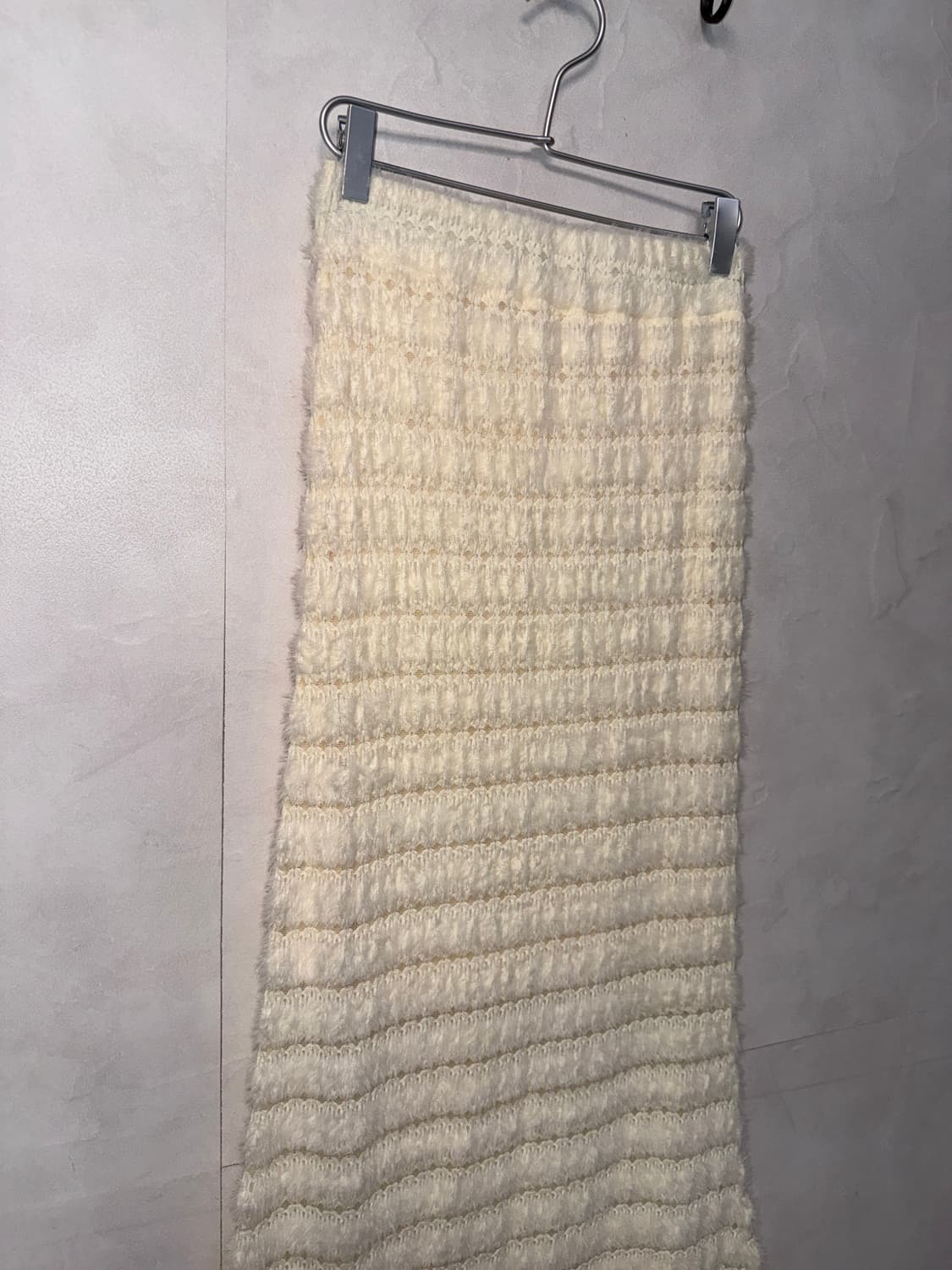 Ivory grunge fur knit maxi mermaid skirt 상품이미지2