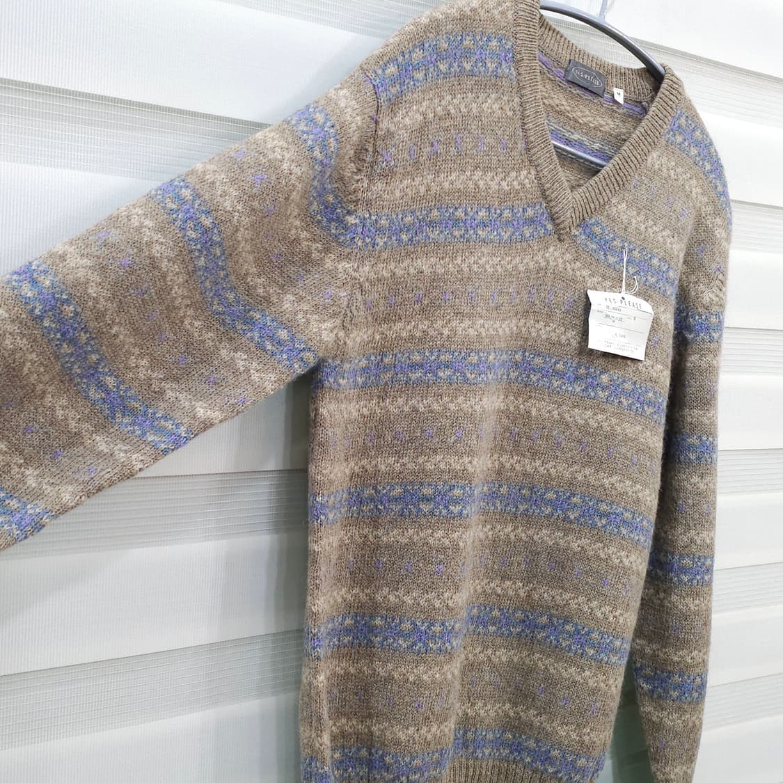 JAPAN 빈티지 YES PLEASE 브이넥 니트 스웨터- M 상품이미지5