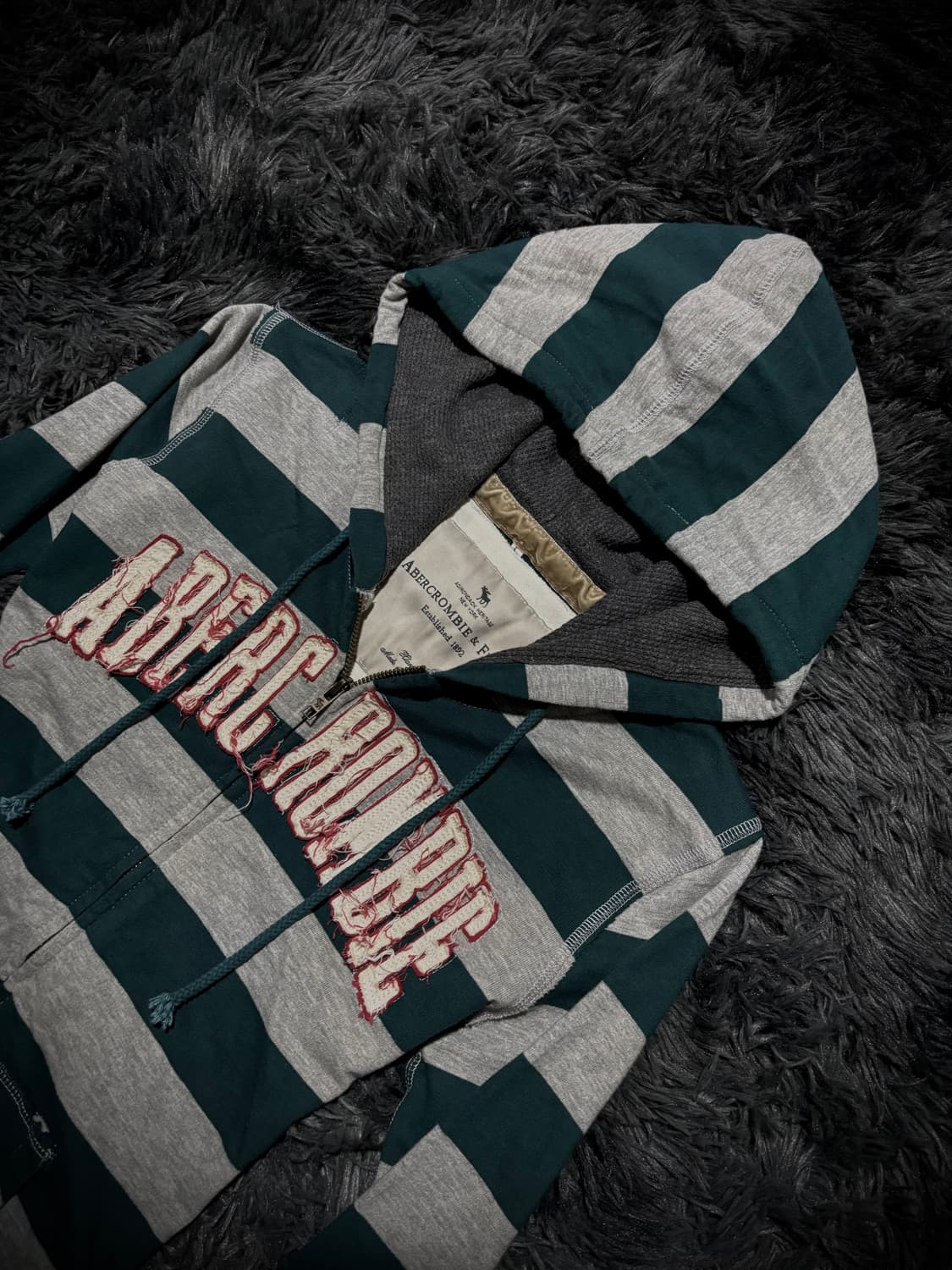 Abercrombie & Fitch 스트라이프 슬림핏 후드집업 상품이미지3