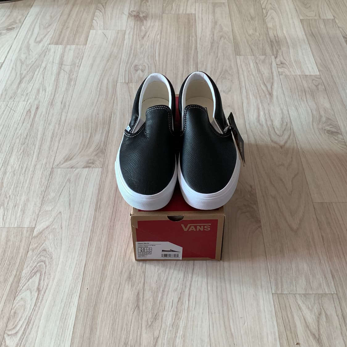 반스 레더 슬립온 블랙 255 새상품 판매 상품이미지1