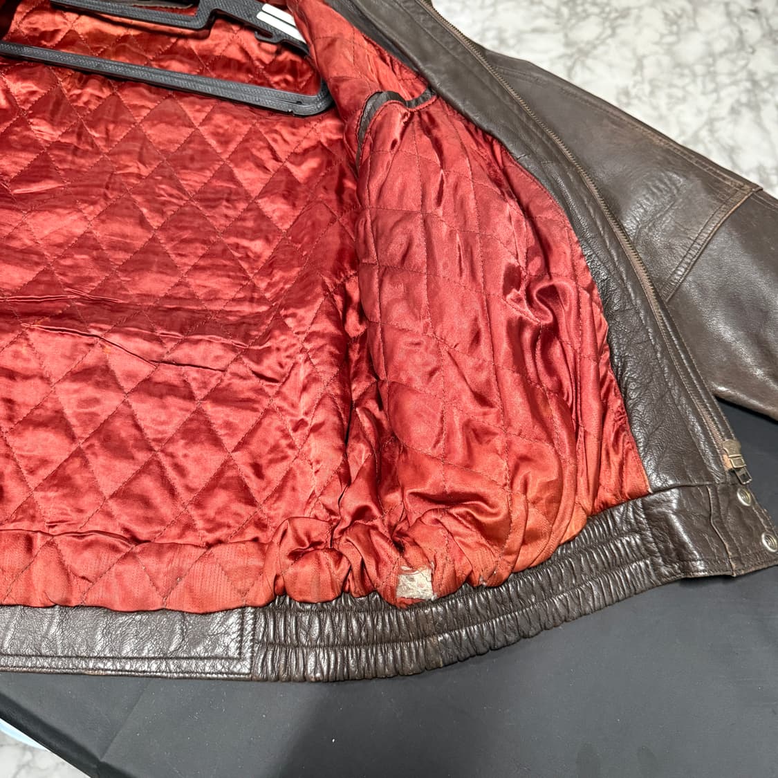 VTG 빈티지 100% 쉽스킨 퍼 카라 탈부착 퀼팅 양가죽 자켓 상품이미지9