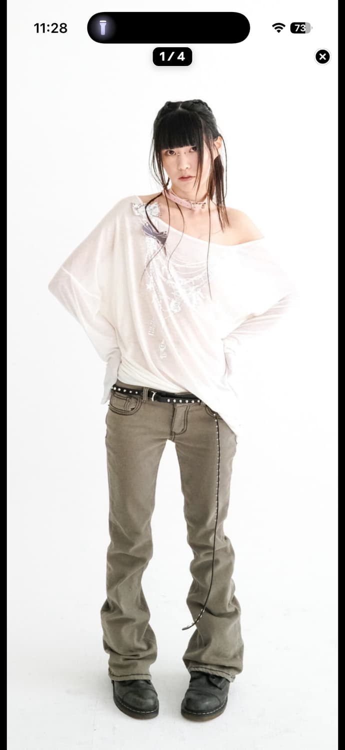 구해요) 샵페어리 stitch low rise flare pants 상품이미지1