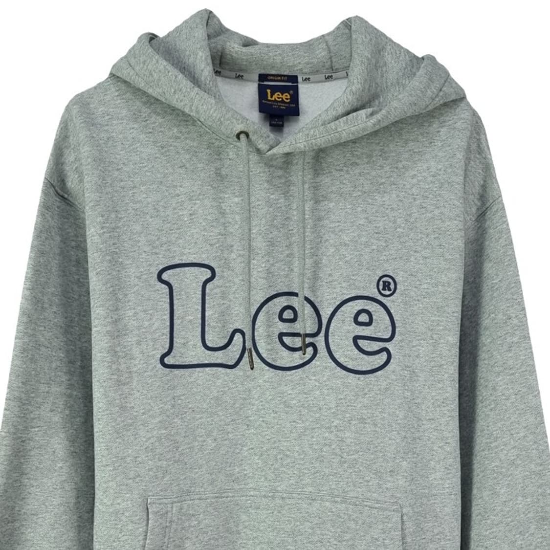 [리] 빅로고 자수 오버핏 후드티 그레이 M19247 상품이미지4