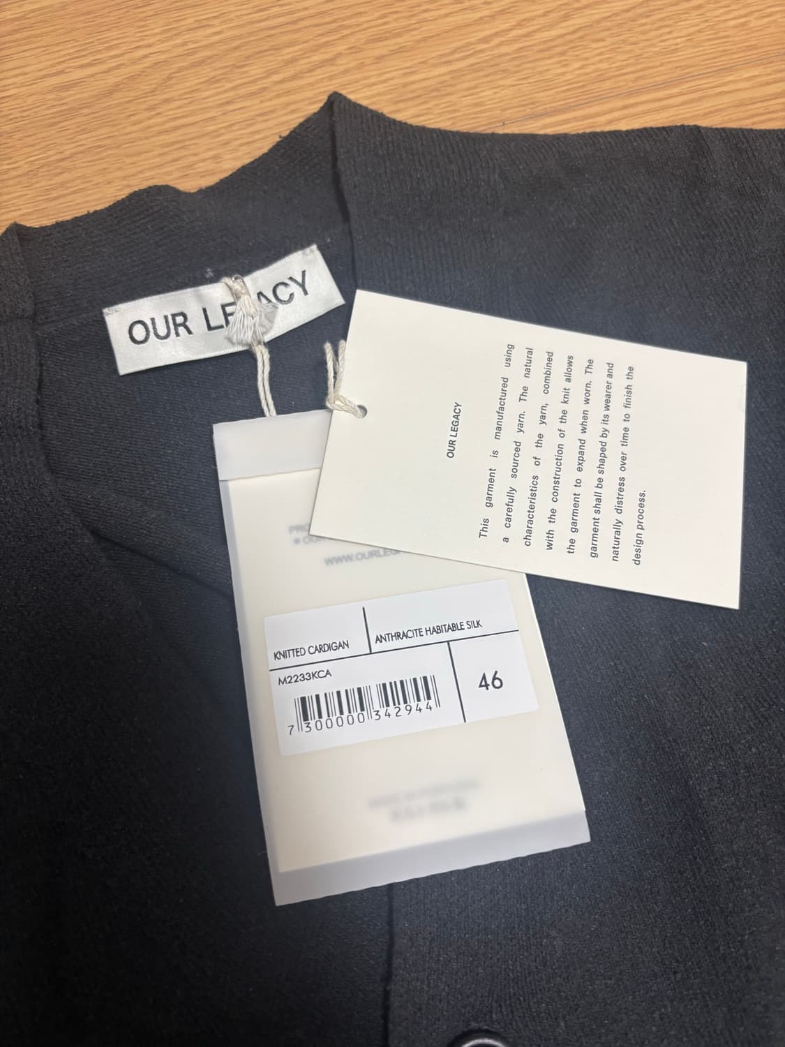 [새상품] 아워레가시 니티드 실크 가디건 상품이미지3