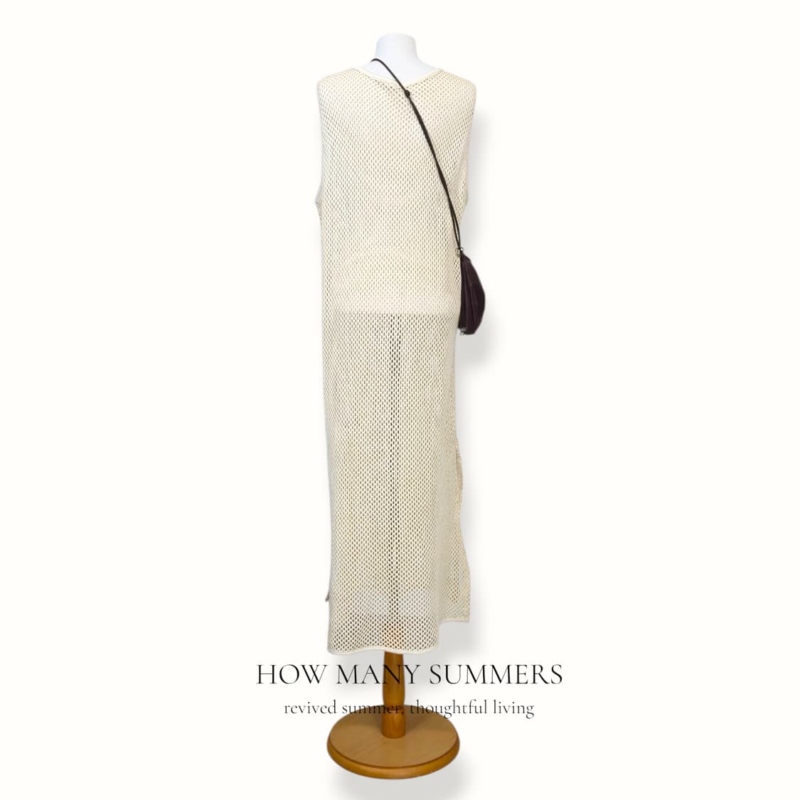 GU 크로셰 네트 원피스 XL 아이보리 그물 롱 나시 레이어드 상품이미지3