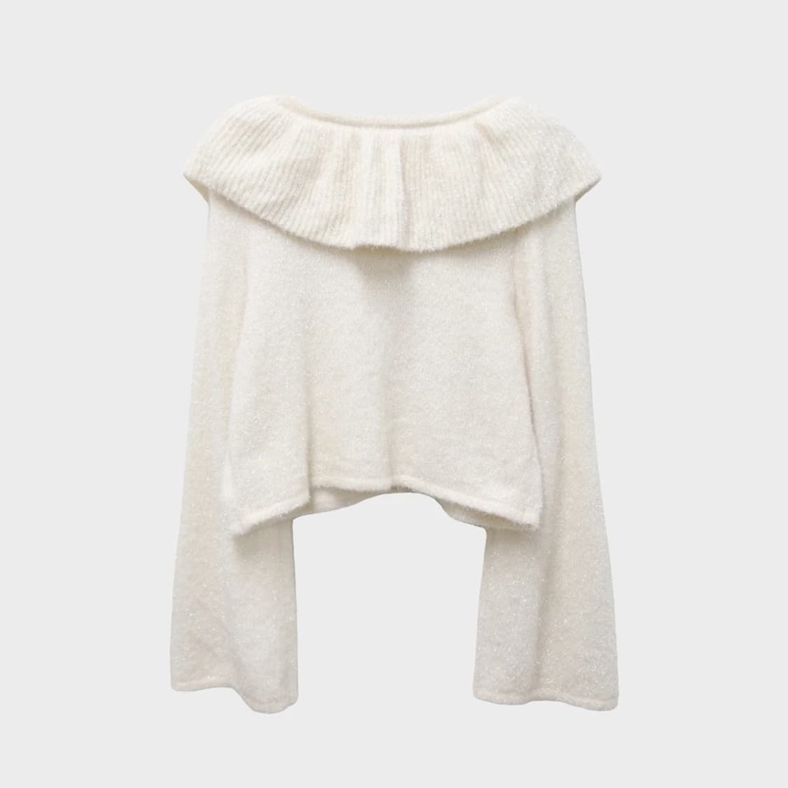 지알엘 빅 프릴 넥 글리터 크롭 니트 가디건 61127 상품이미지2