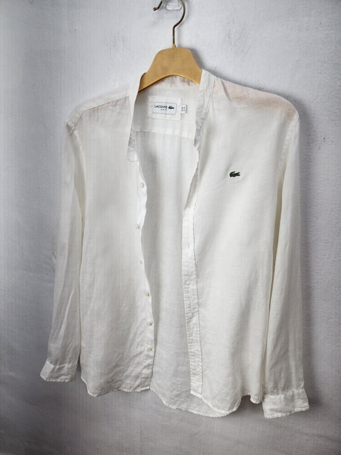 Lacoste 린넨 마셔츠 화이트 100 L 상품이미지8