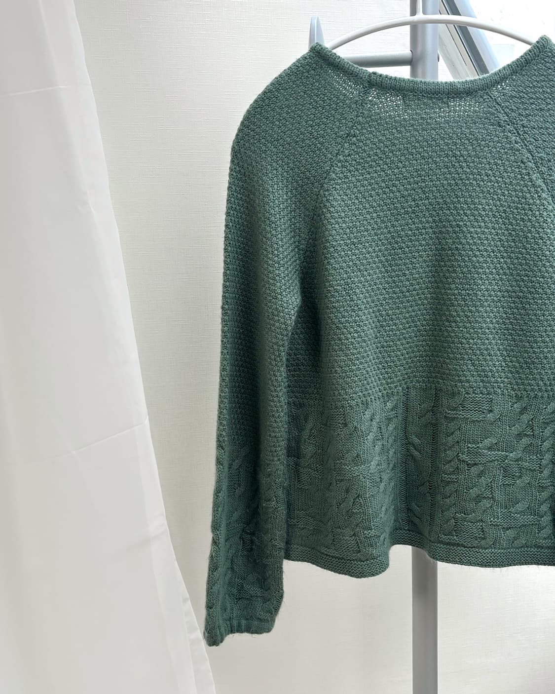 Quinto PUNTO 애쉬 민트 와플 라글란 풀오버 상품이미지4