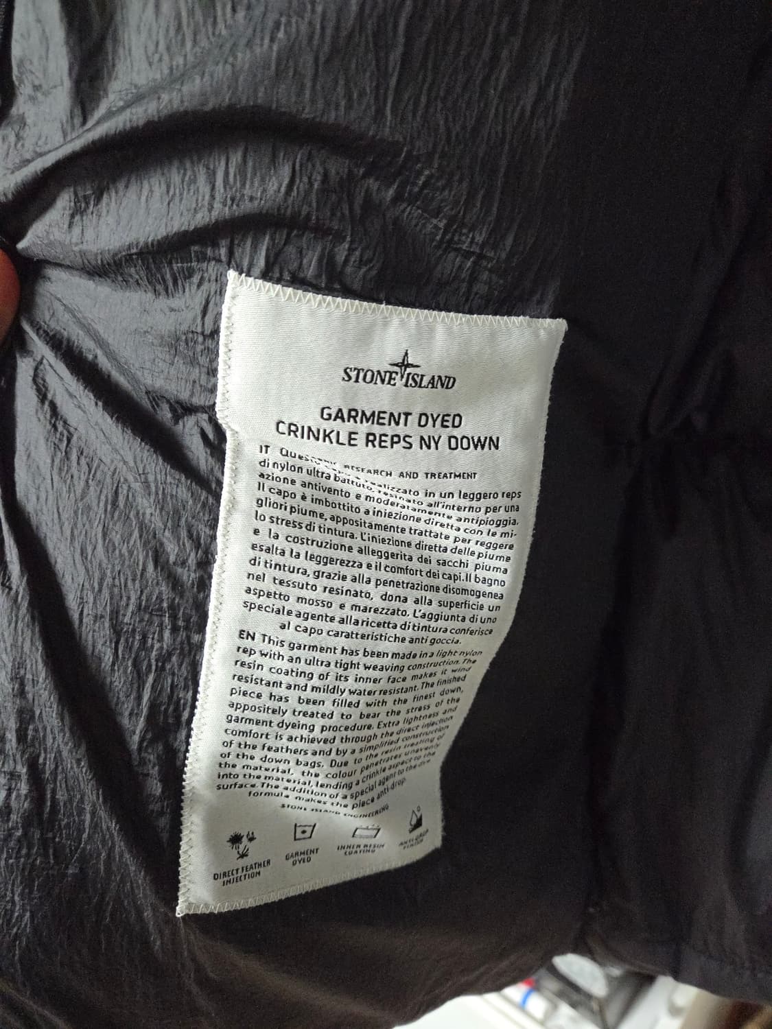 스톤아일랜드 20fw 크링클랩스 논후드 패딩 다크그레이(차콜) M 상품이미지6
