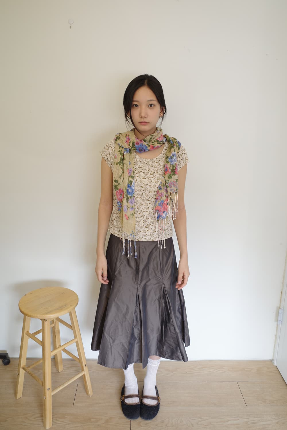 glossy pleated skirt 상품이미지3