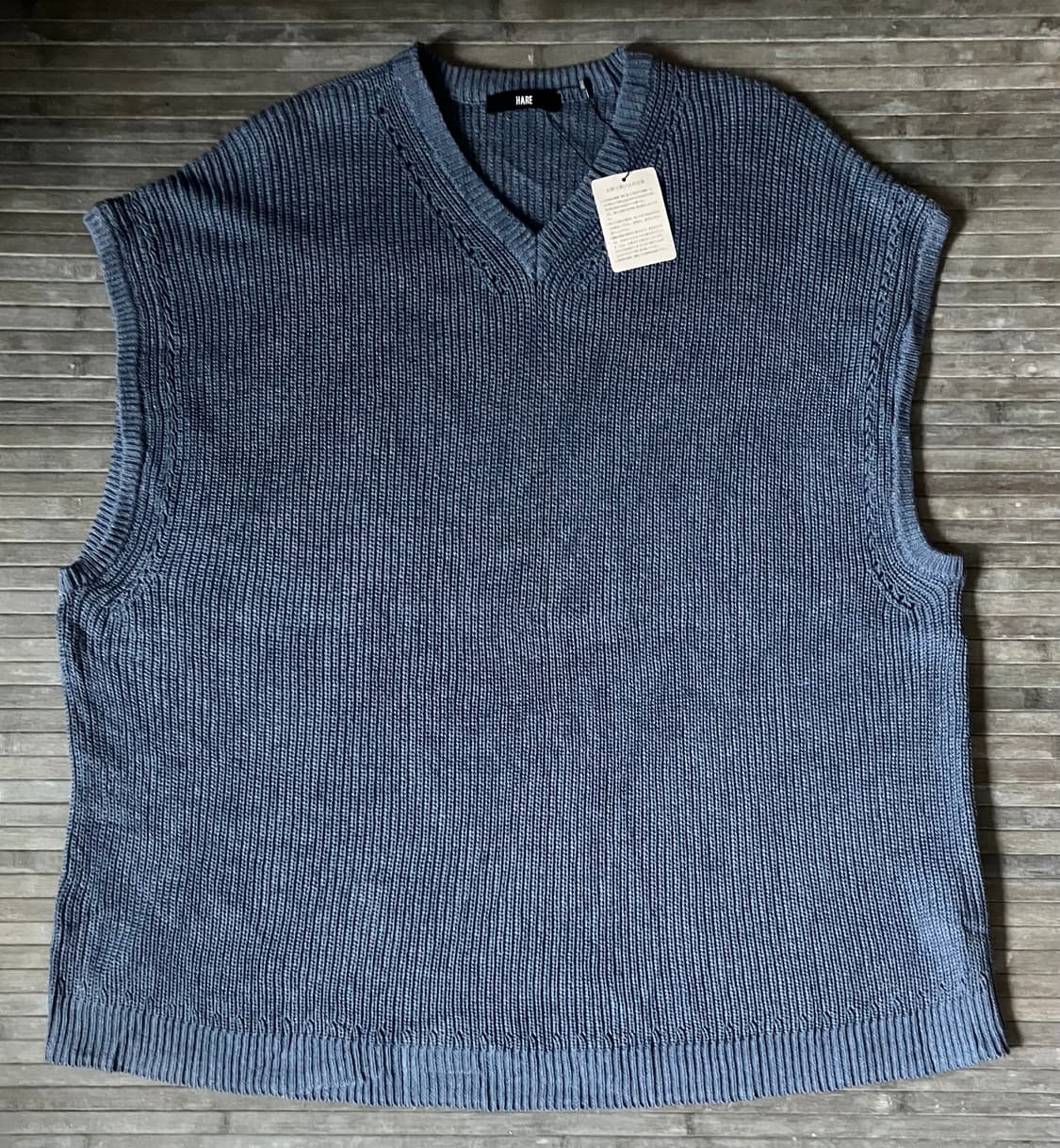 Blue loose v-neck knit vest 상품이미지1