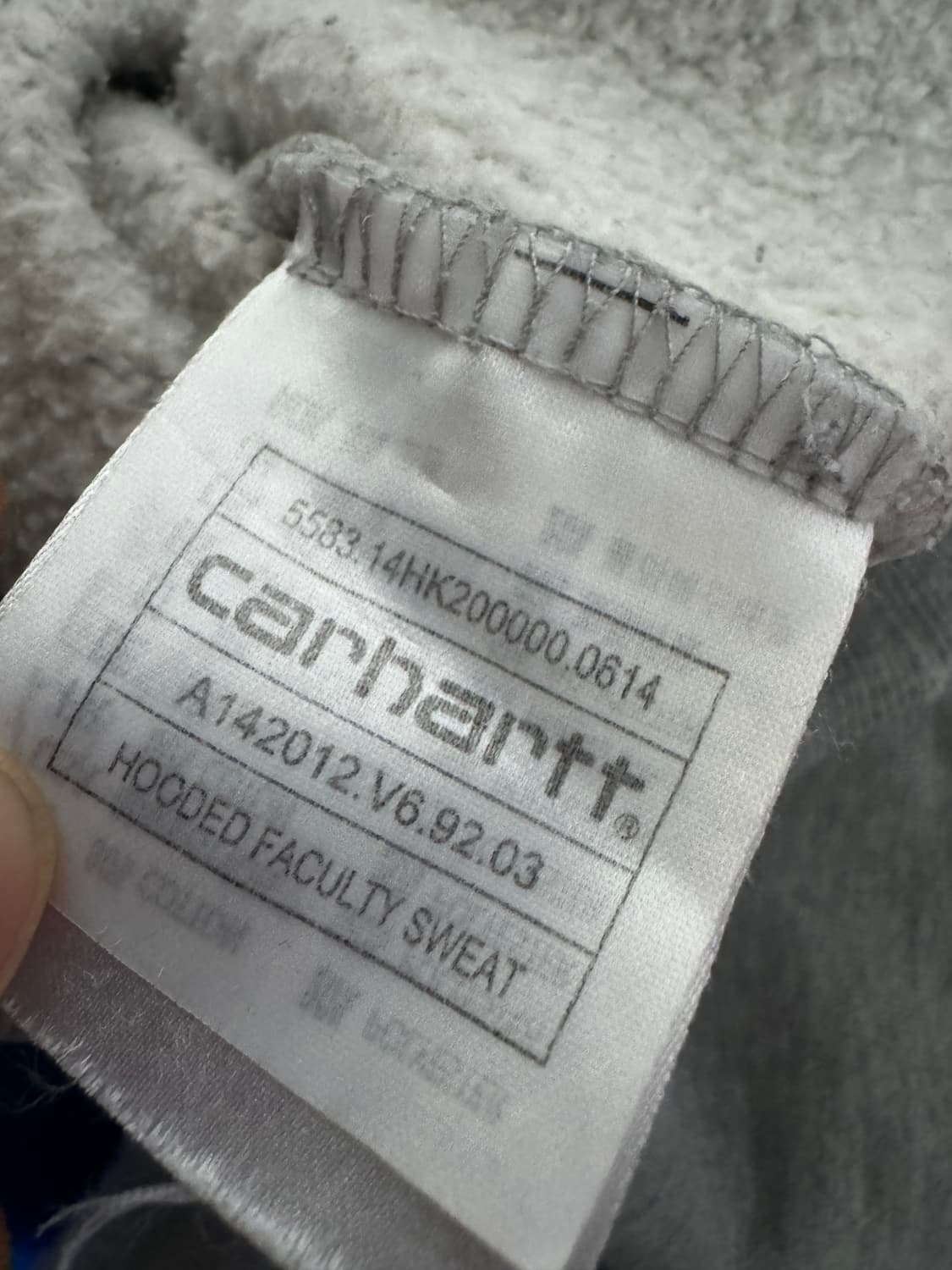 정품 칼하트 WIP 스펠아웃 기모 후드티 M 그레이 상품이미지4