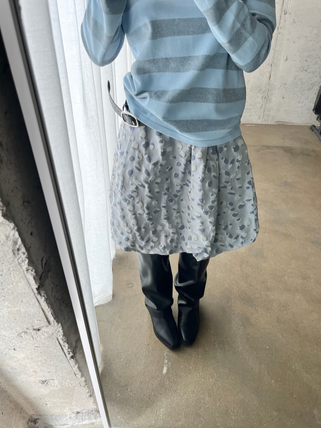 To be Chic 레오파드 벌룬 스커트 라이트 블루 상품이미지4