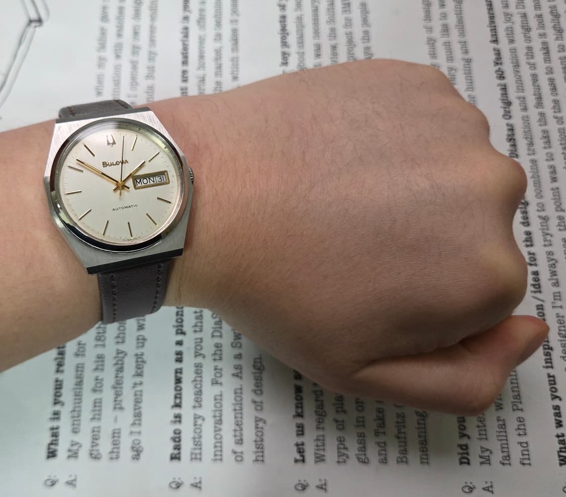 빈티지 부로바 데이데이트 팔각옥토 실버판 골드인덱스 오토매틱 상품이미지8