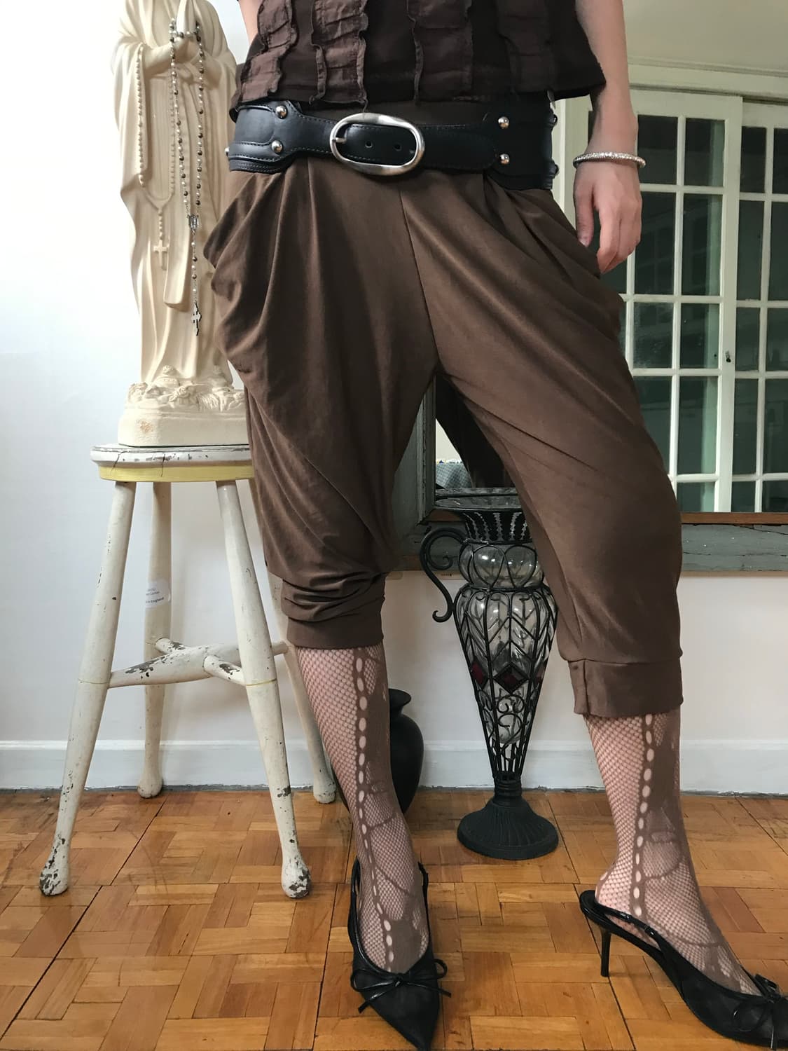 vintage brown shirring pants (free) 상품이미지3