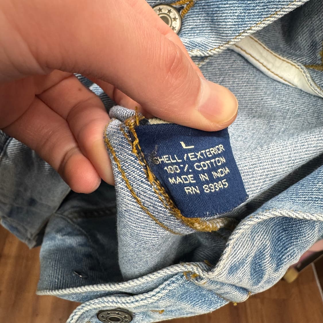 USA VINTAGE 데님 트러커 자켓 전후면 자수 로고 포인트 연청 상품이미지7