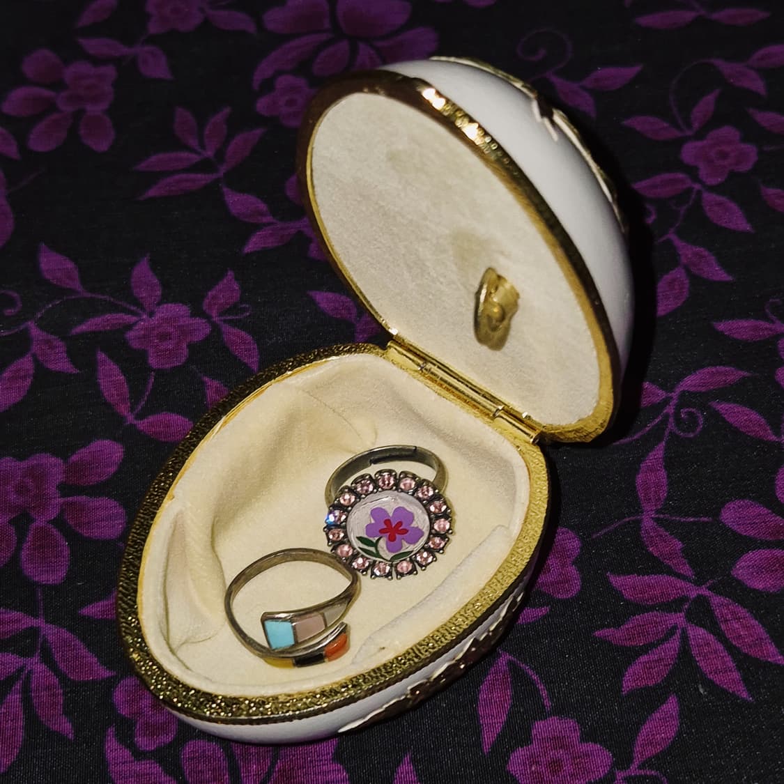 80s 프린스 엔틱 카메오 에그 오르골 보석함 상품이미지7