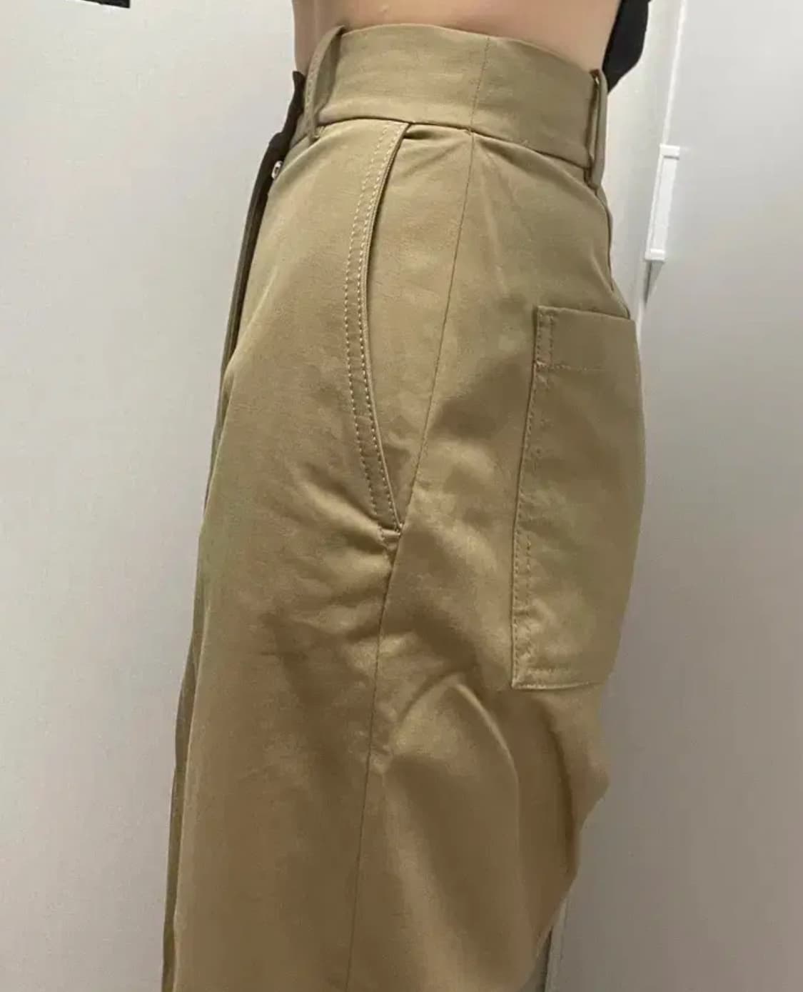 24 xs 자라 일자 펜슬 겨울 하이웨스트 팬츠 바지 롤업 슬랙스 베이지 상품이미지7