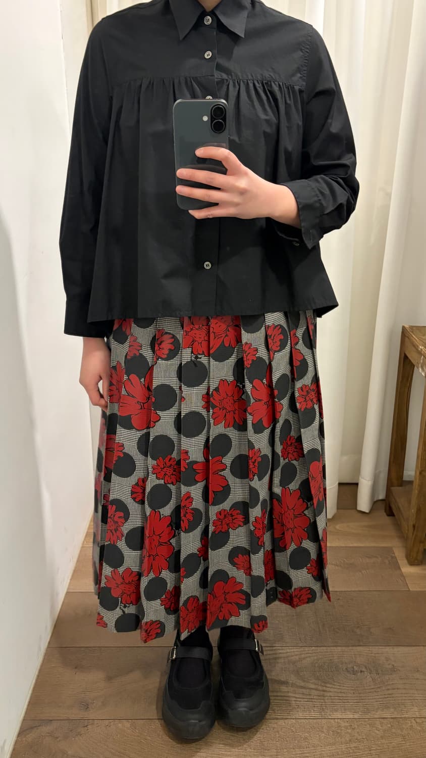 Floral Dot Pleats Skirt 상품이미지9