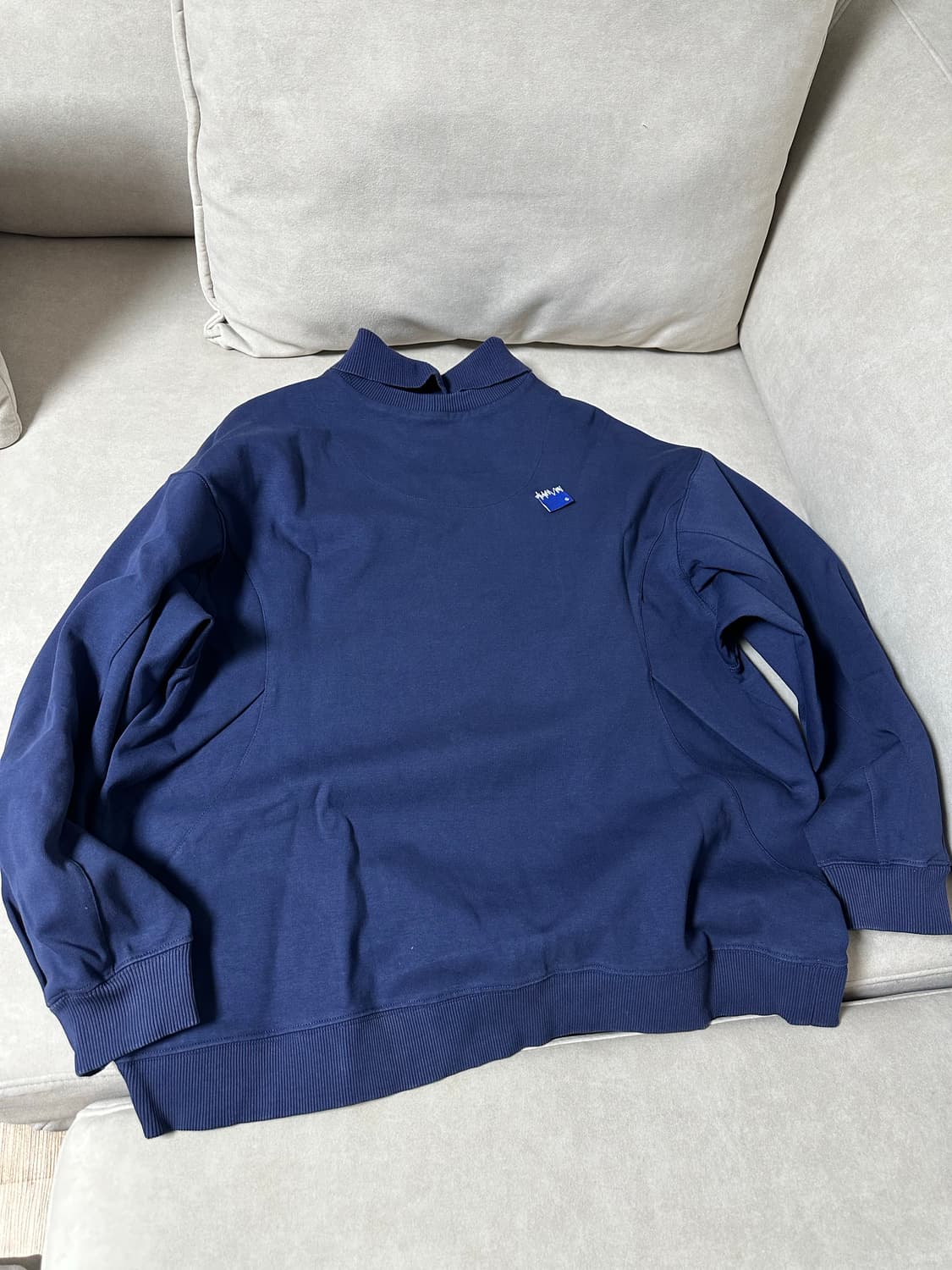 자라 x 아더에러 오버사이즈 폴로 셔츠 네이비 s-m 상품이미지6