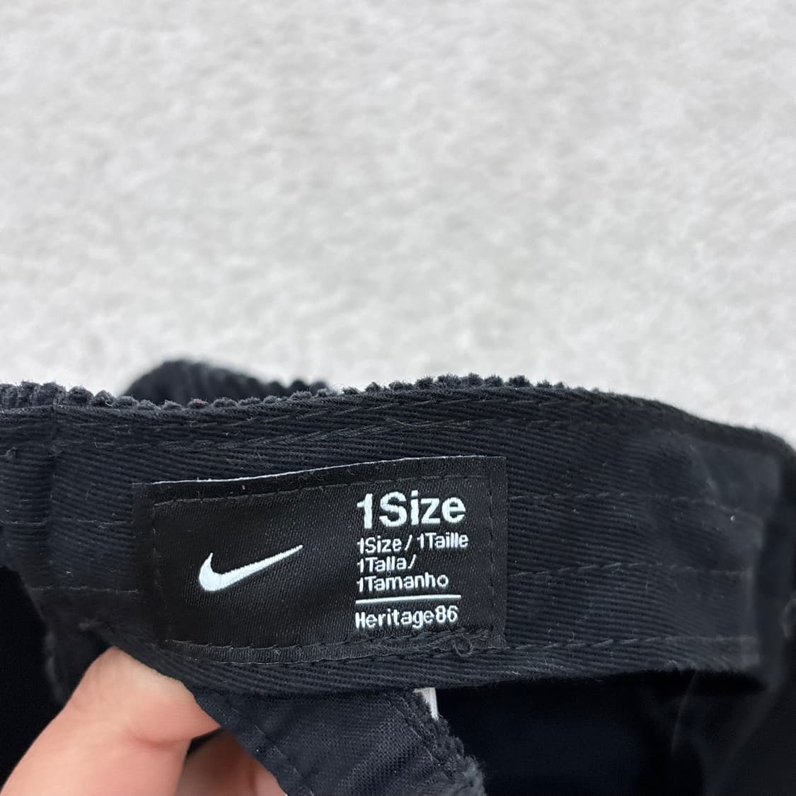 F 나이키 코듀로이 블랙 볼캡 0408E2 상품이미지7