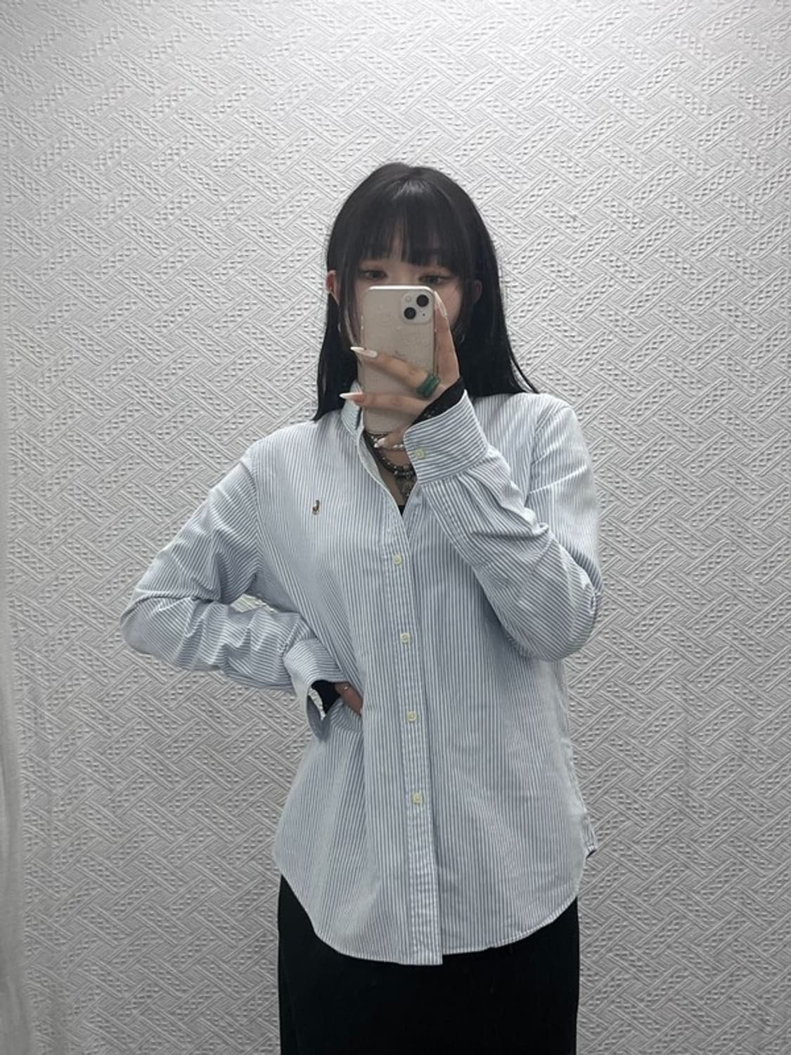 폴로 랄프로렌 모던 캐주얼 스트라이프 옥스포드 셔츠 L C09390 상품이미지2