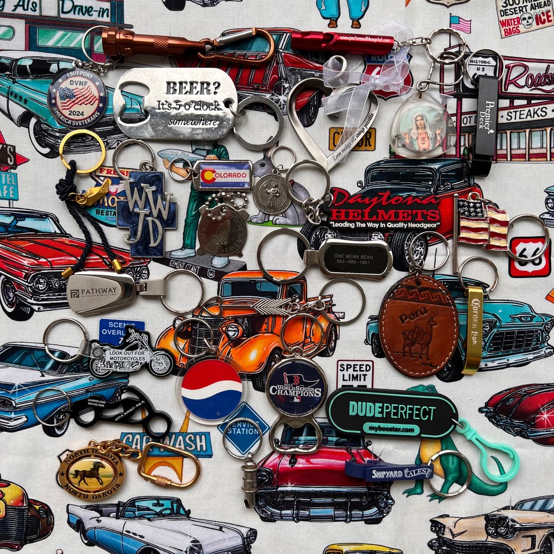 90s vtg Peru Leather Keyring 상품이미지3