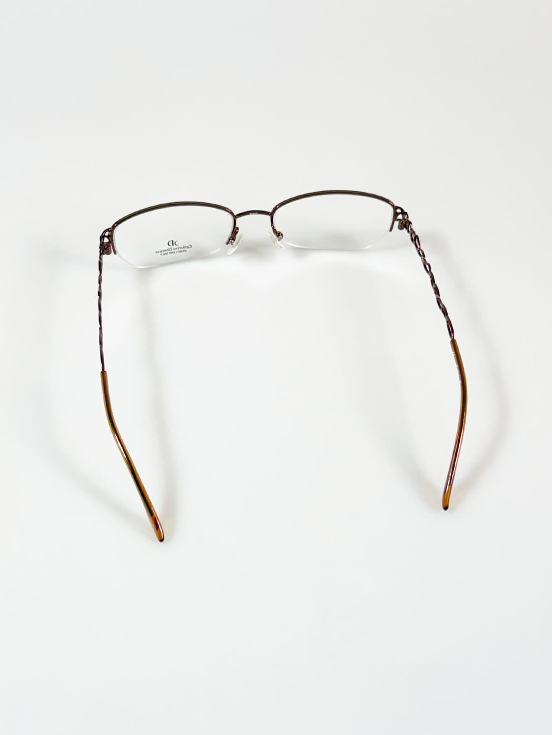 Catherine Deneuve 반무테 스퀘어 메탈 빈티지 안경 상품이미지5
