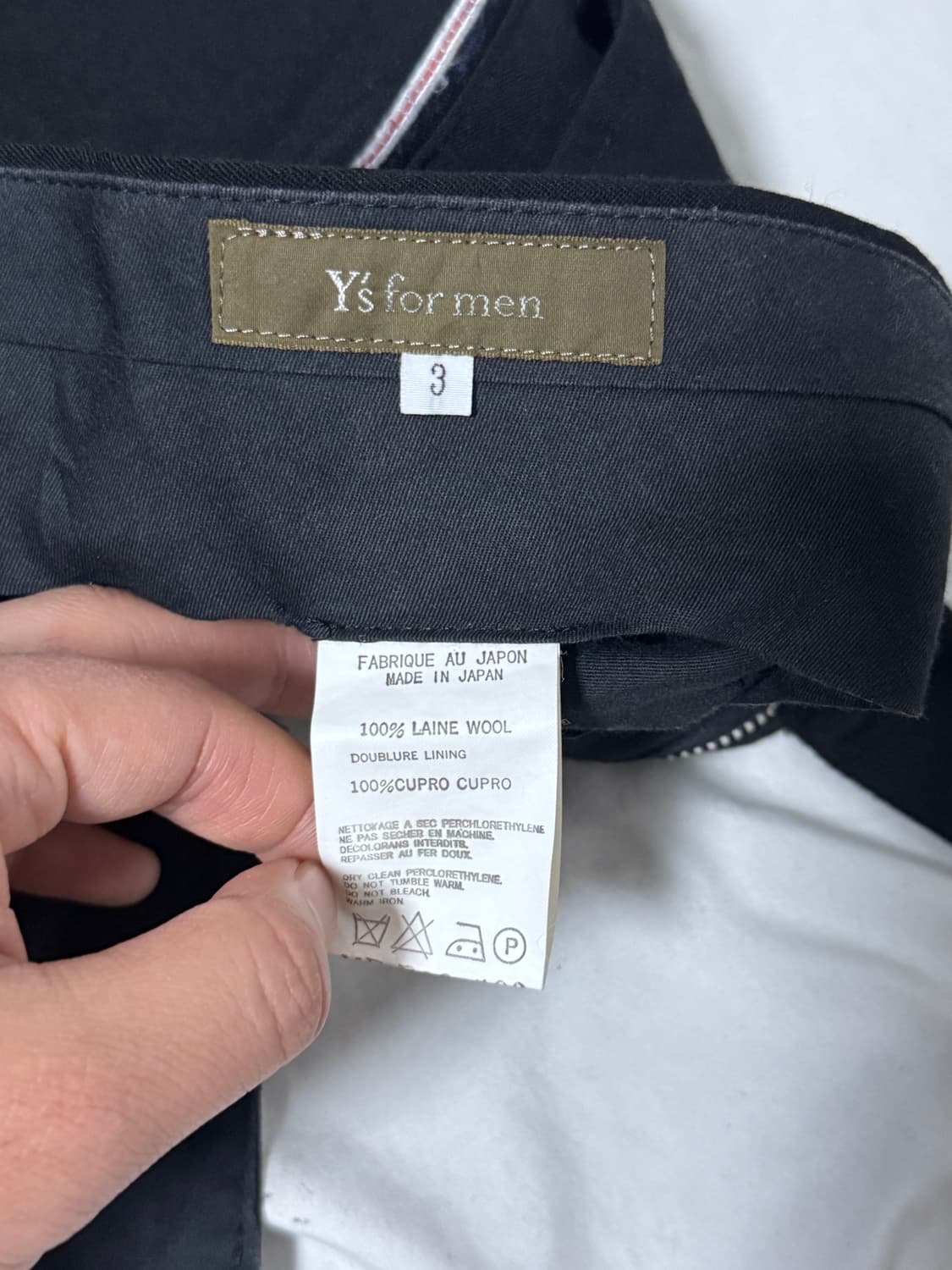 요지야마모토 ys for men 사이드라인 셀비지 울 팬츠 상품이미지8