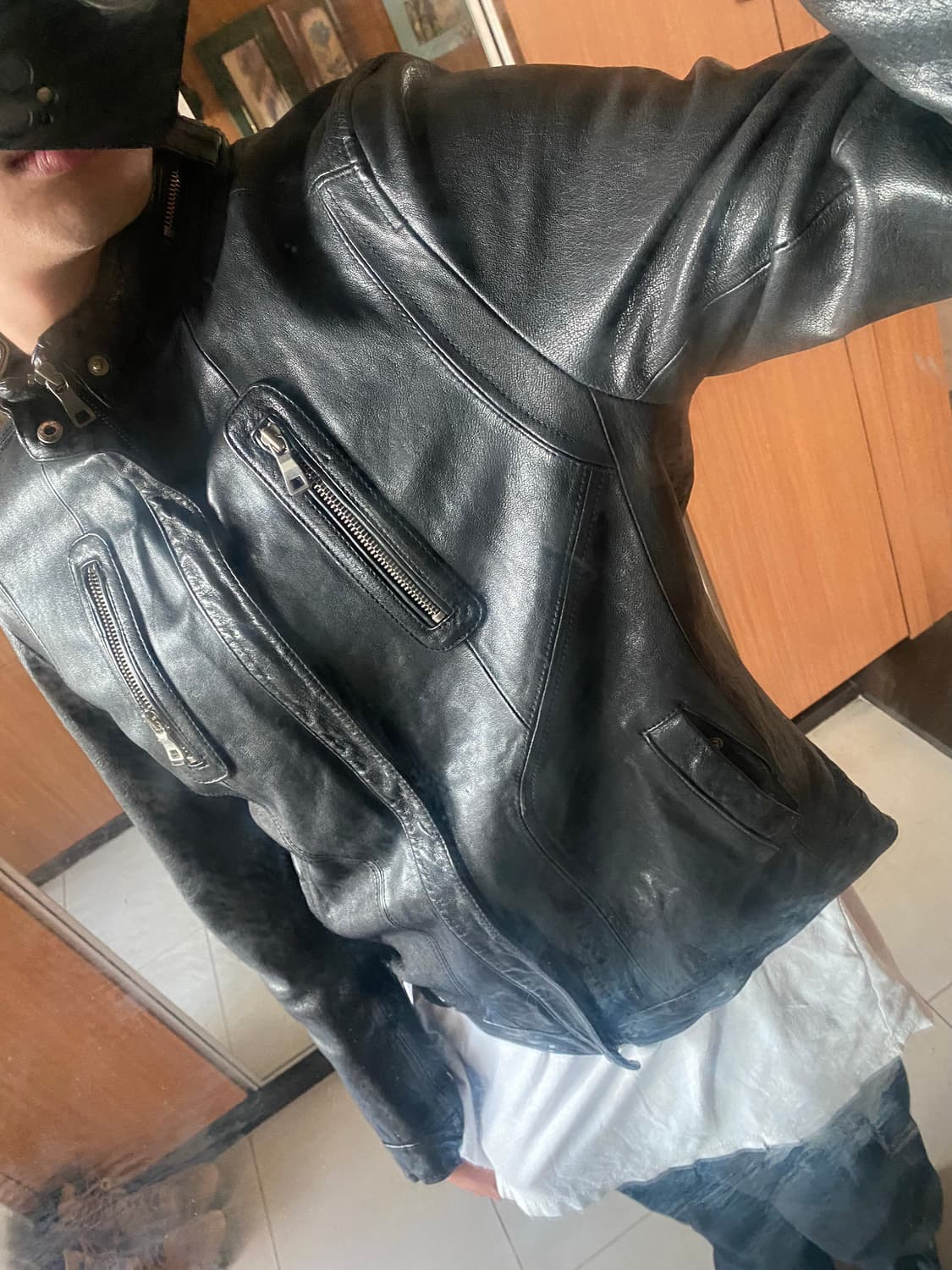 [L] 광희시장 쉽스킨 싱글 레더 자켓 상품이미지1