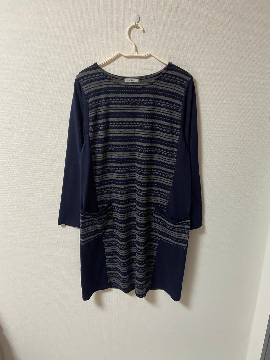 일본 빈티지 모리걸 하구미 패턴 미디원피스 상품이미지1