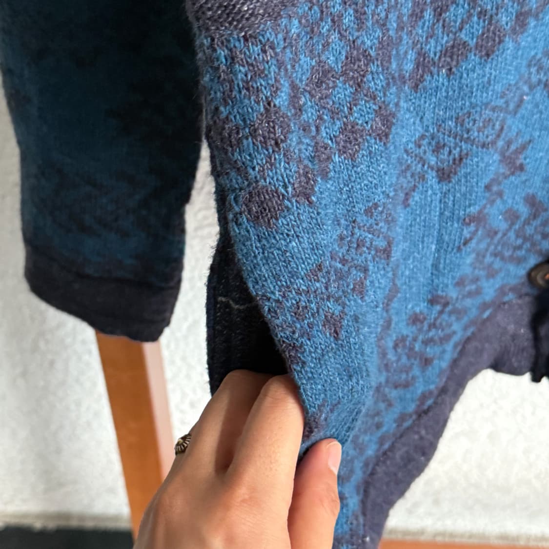 겨울 마을의 푸른 난로 가디건 상품이미지6