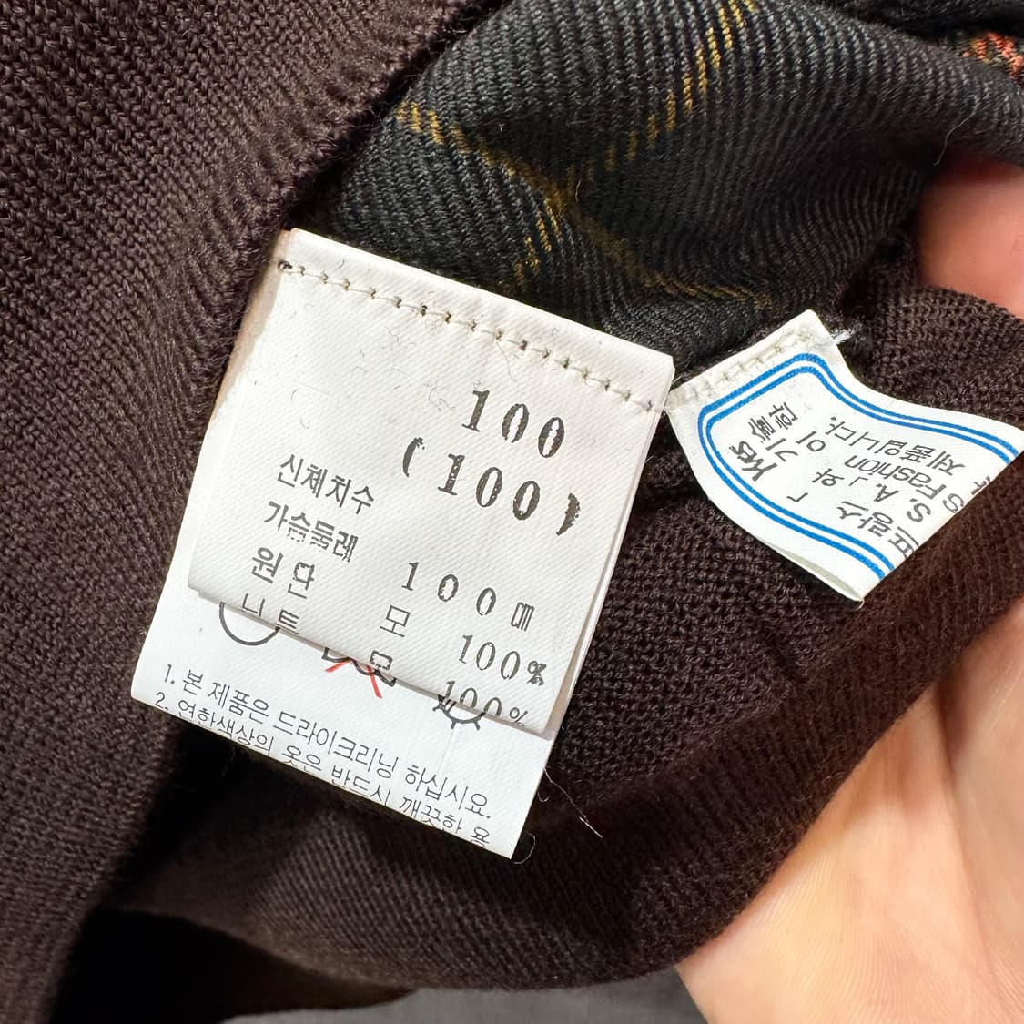 90s 입생로랑 클래식 체크 니트 조끼 (L)   상품이미지5