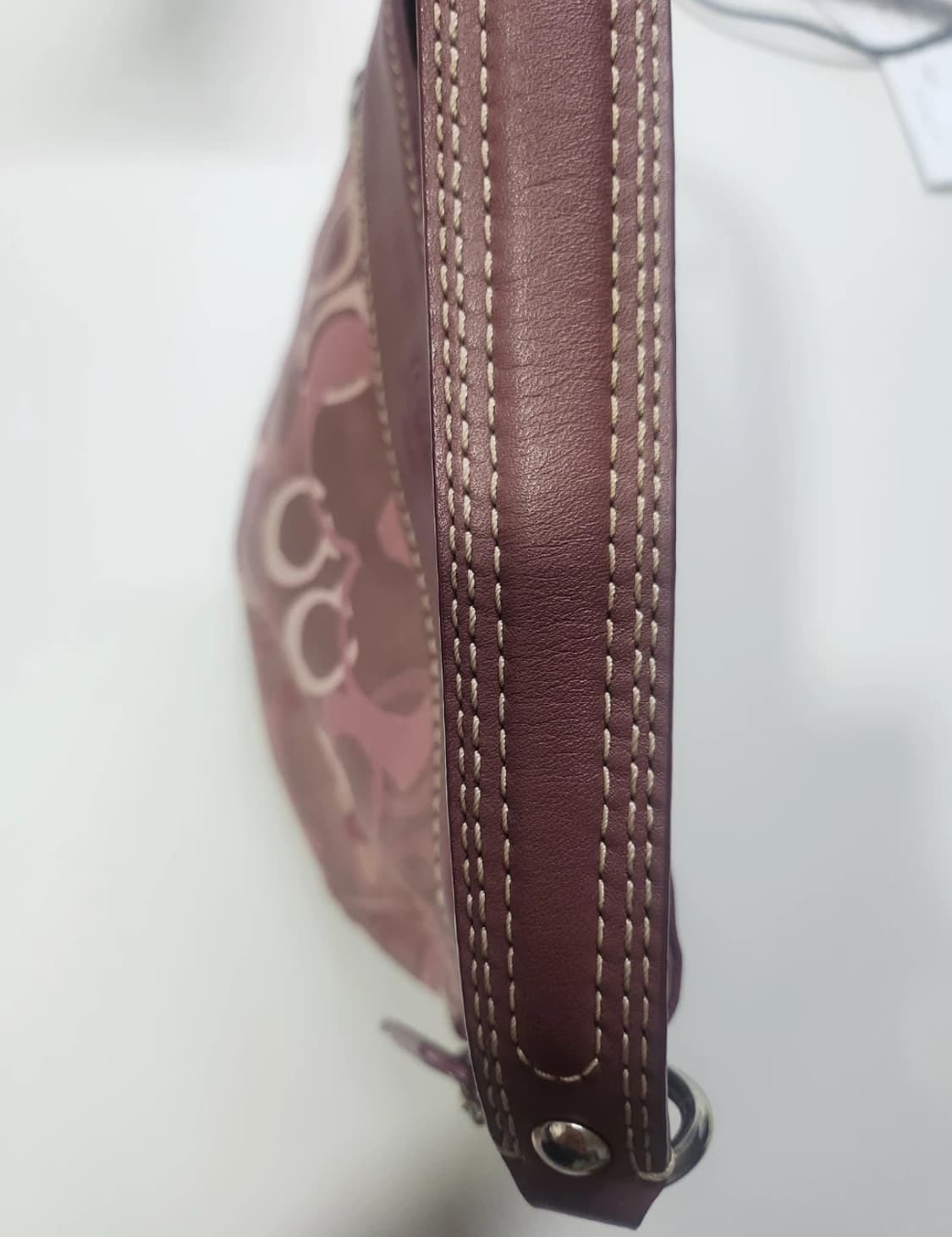 Coach 코치 시그니처 핑크 버건디 숄더백 상품이미지7