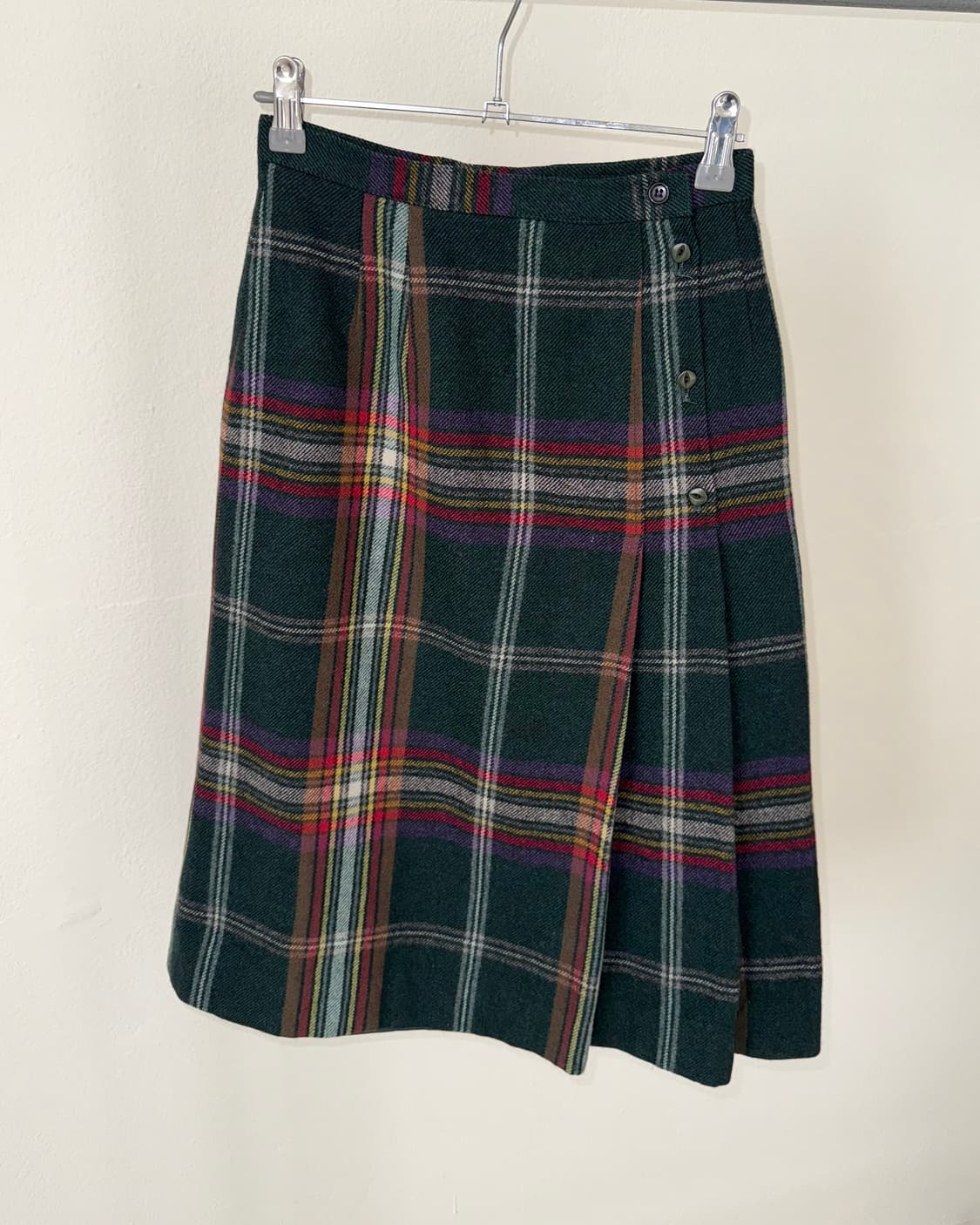 빈티지 울 체크 스커트 상품이미지3