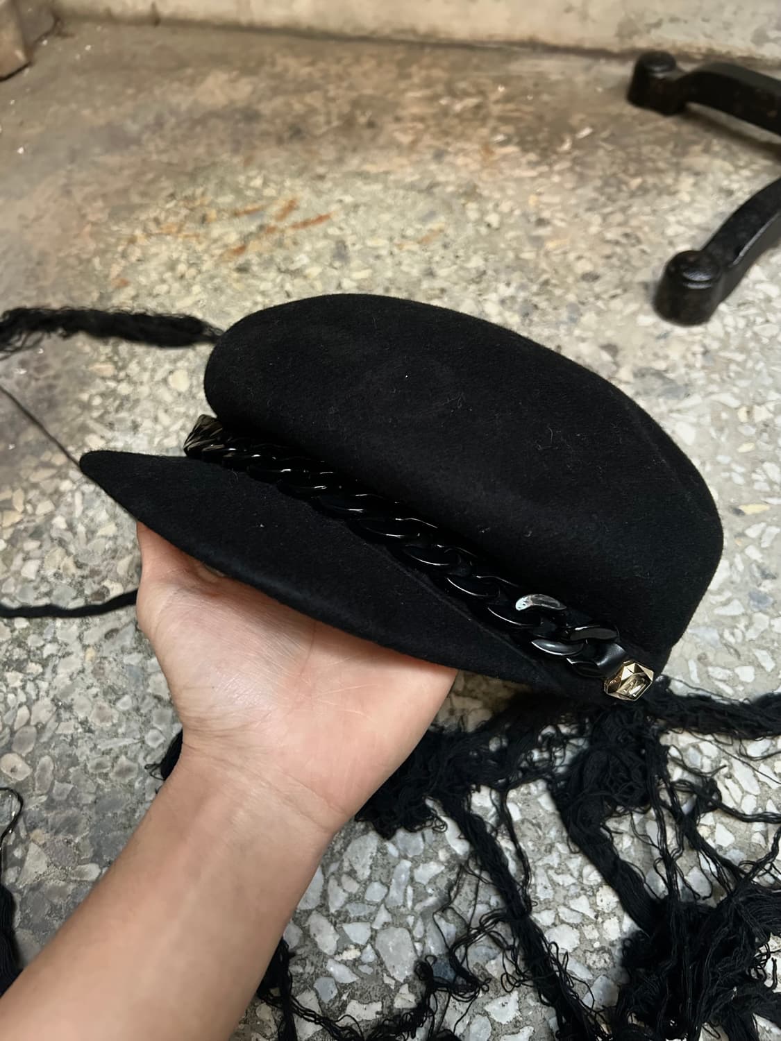2000s Japanese black chain hat 상품이미지4