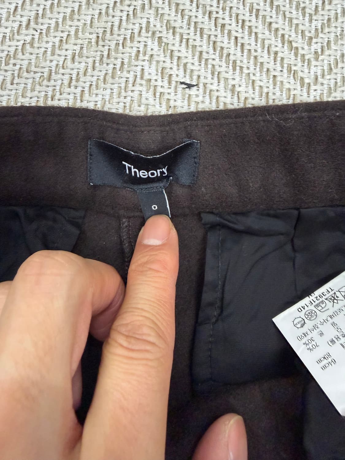 정품) 띠어리 여성 모재질 기본 슬랙스 팬츠 0 상품이미지5