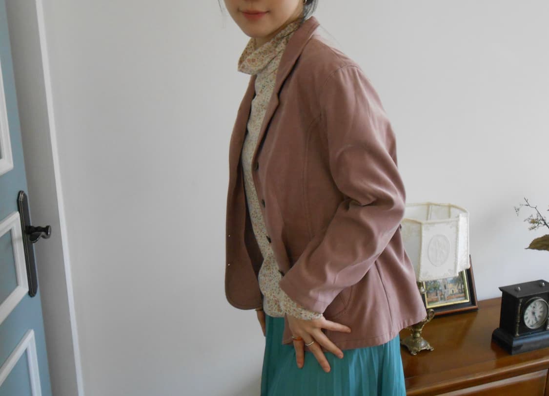 더스티 핑크 스웨이드 자켓 상품이미지3