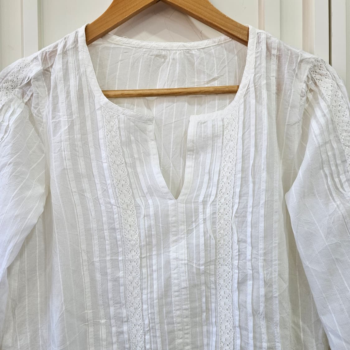 코튼 레이스 스트링 블라우스 상품이미지2