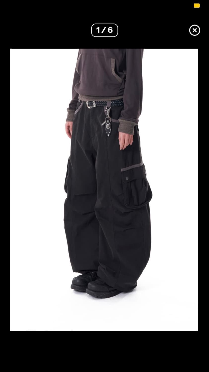 (구해요) 아캄 핀턱 카고 팬츠 블랙 2사이즈 상품이미지1