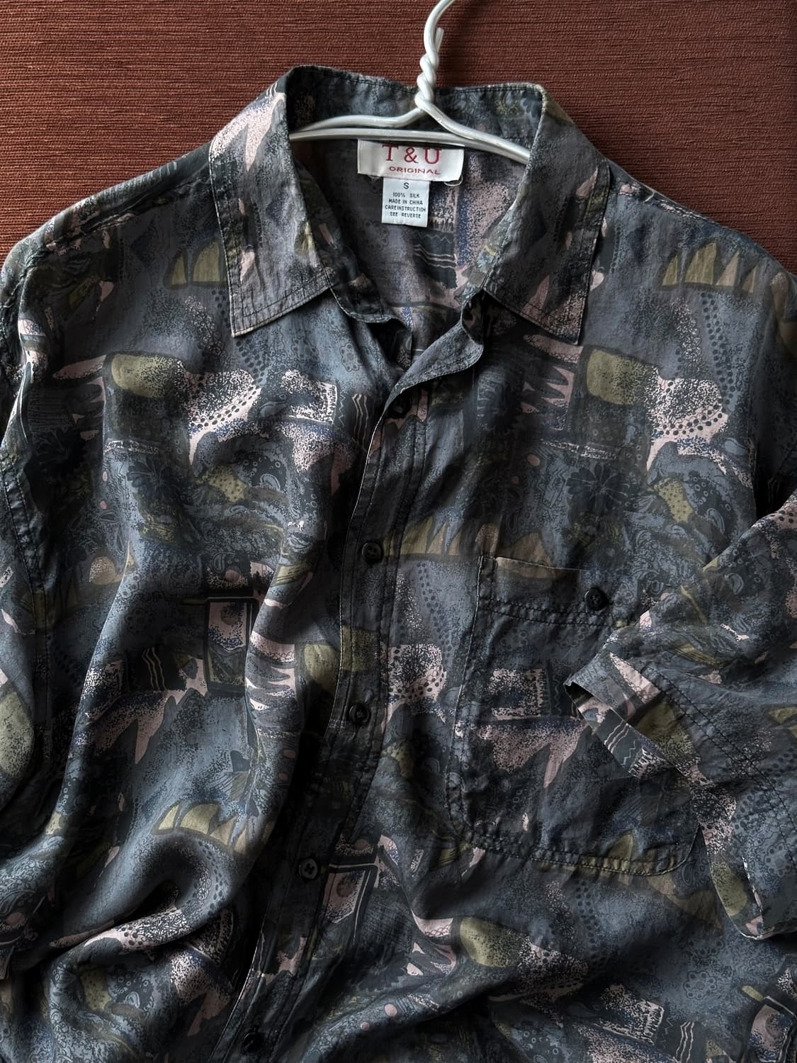100% silk design patterned blouse shirt 상품이미지2