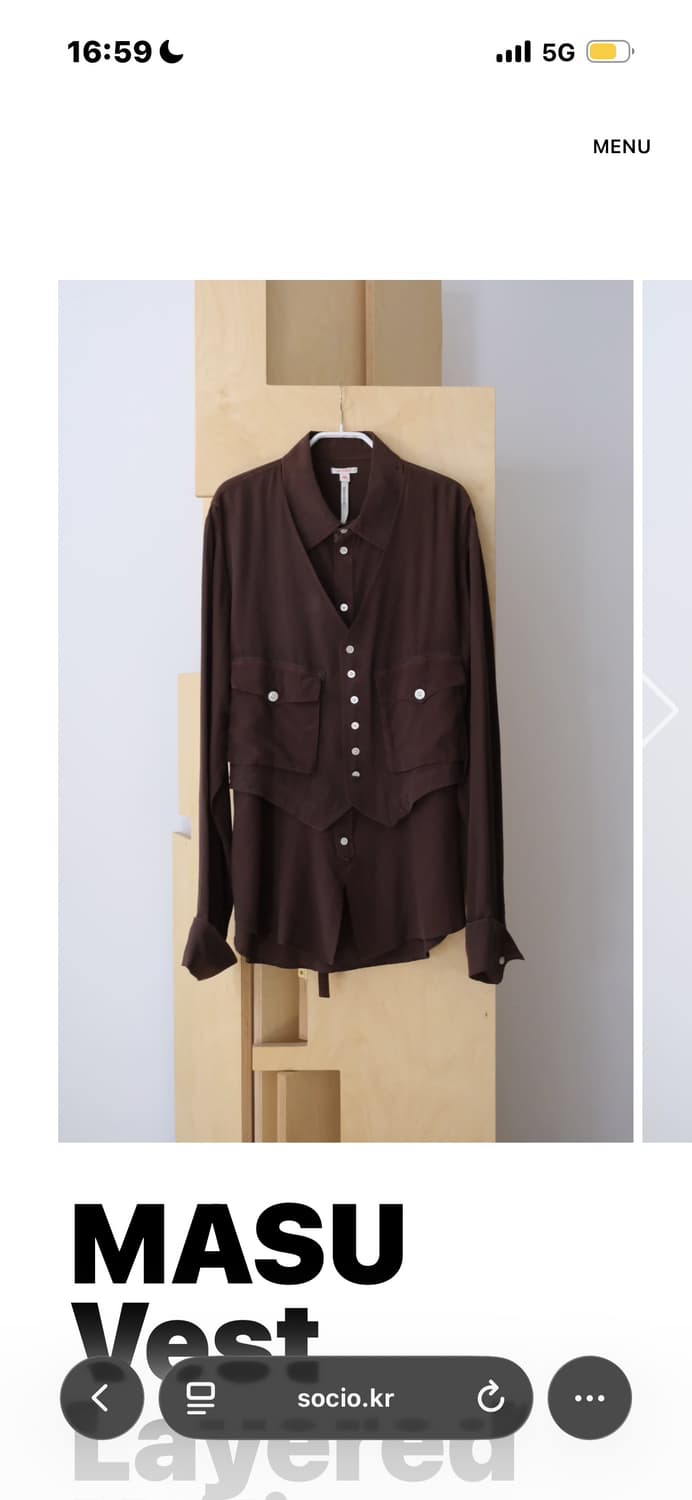 소시오샵 MASU 19aw Vest Layered Shirt 상품이미지1