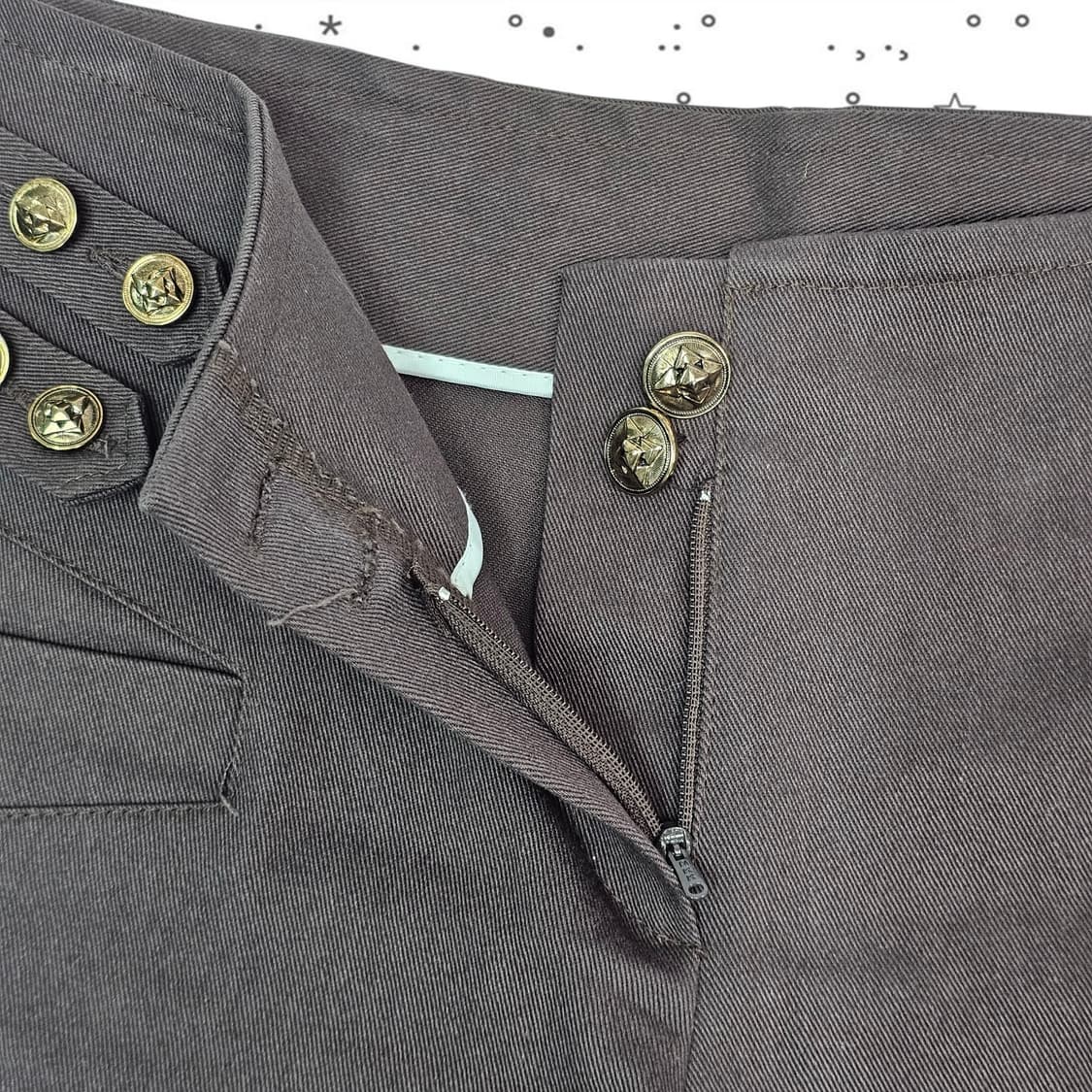  BASQUIAT 금장 버튼 브라운 숏팬츠 상품이미지2