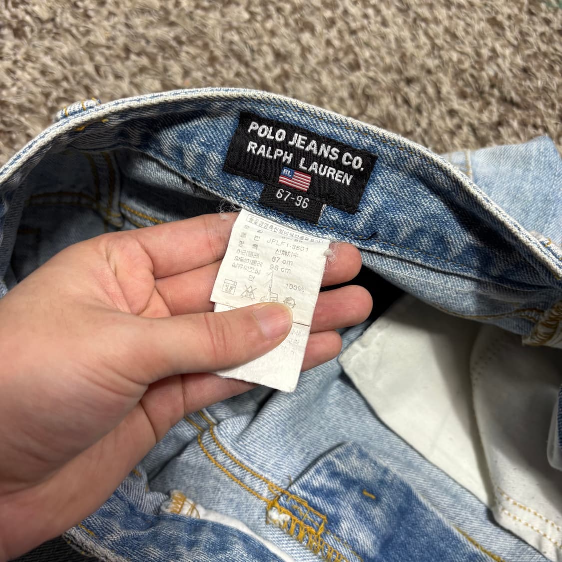 우먼M-L 폴로 진스 스트레이트 연청 데님팬츠 상품이미지5