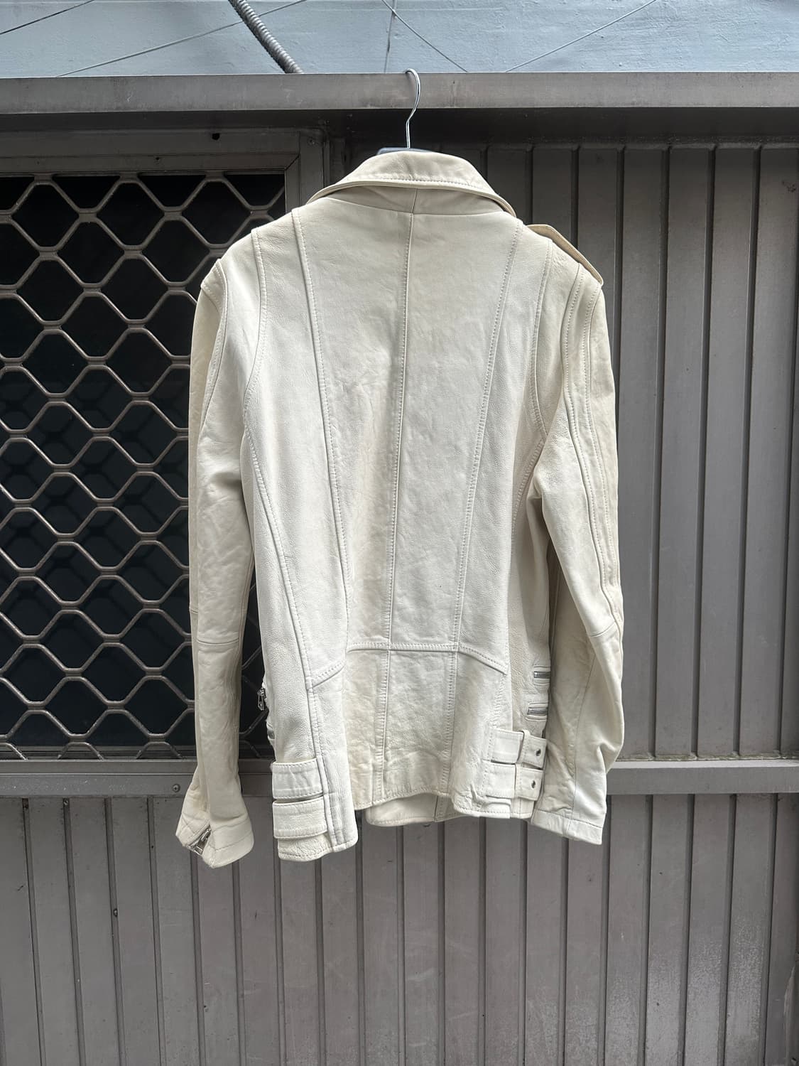 Lambs leather 2way zipper datail jacket 상품이미지6