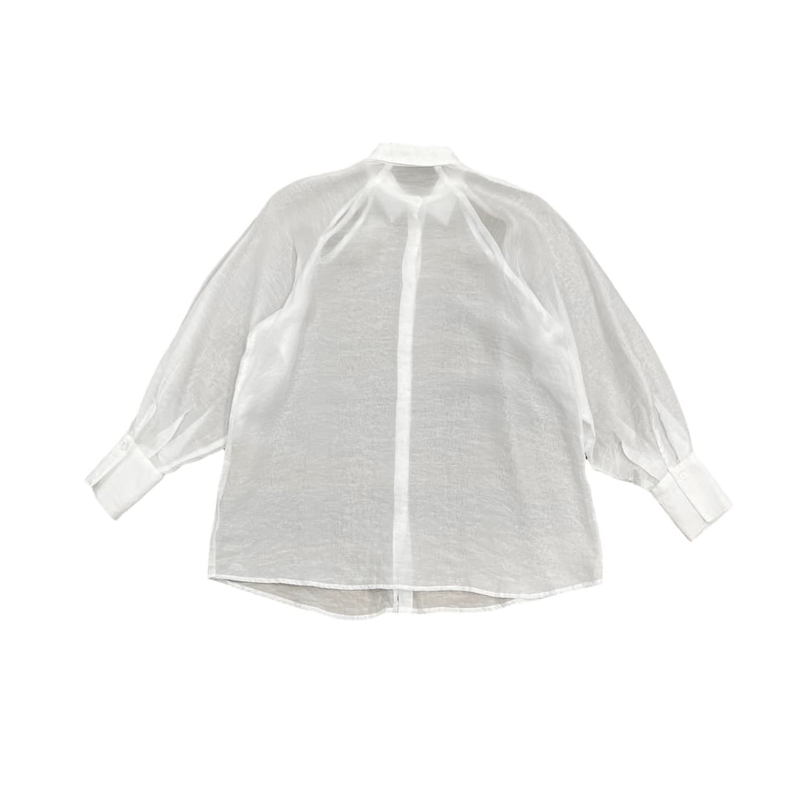 Slit Detail White See Through Shirt 상품이미지1