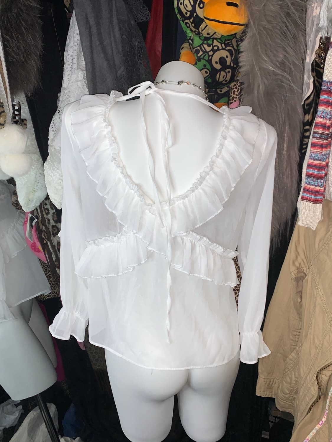 y2k 로맨틱 프릴 홀터 블라우스 상품이미지2