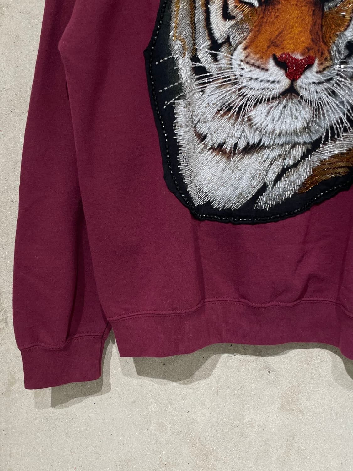lar mafia 버건디 큐빅 타이거 스웻 셔츠 상품이미지4